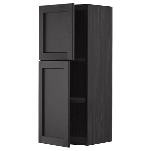 ProTuning METOD Hängeschrank mit Regalen/2 Türen, Schwarz/Lerhyttan schwarz gebeizt, 40x100 cm von ProTuning