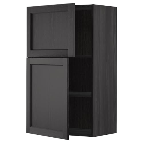 ProTuning METOD Hängeschrank mit Regalen/2 Türen, Schwarz/Lerhyttan schwarz gebeizt, 60x100 cm von ProTuning