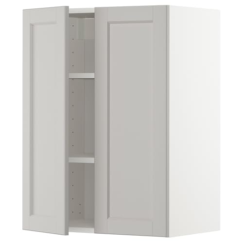 ProTuning METOD Hängeschrank mit Regalen/2 Türen, Weiß/Lerhyttan Hellgrau, 60x80 cm von ProTuning