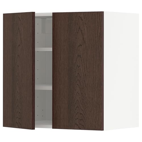 ProTuning METOD Hängeschrank mit Regalen/2 Türen, Weiß/Sinarp Braun, 60x60 cm von ProTuning