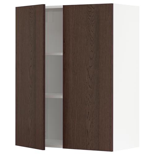 ProTuning METOD Hängeschrank mit Regalen/2 Türen, Weiß/Sinarp Braun, 80x100 cm von ProTuning