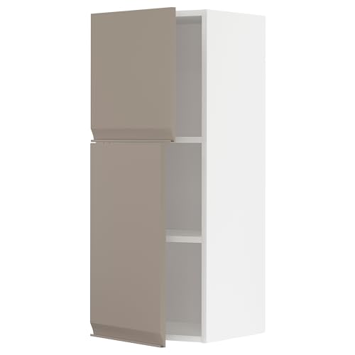 ProTuning METOD Hängeschrank mit Regalen/2 Türen, Weiß/Upplöv matt dunkelbeige, 40x100 cm von ProTuning