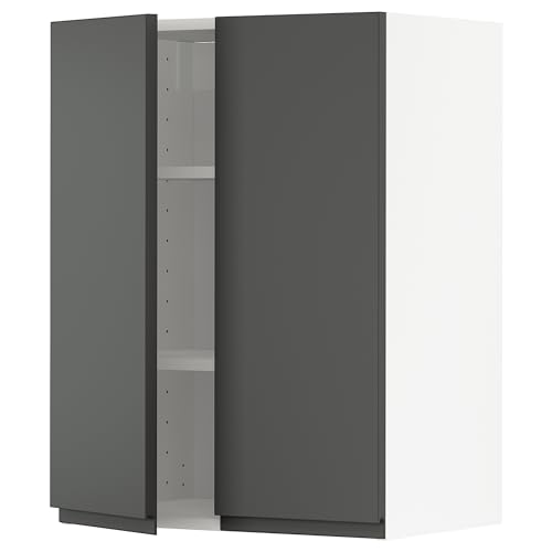 ProTuning METOD Hängeschrank mit Regalen/2 Türen, Weiß/Voxtorp Dunkelgrau, 60x80 cm von ProTuning