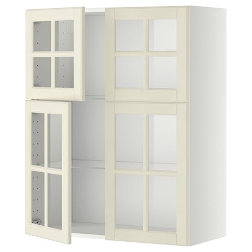 ProTuning METOD Hängeschrank mit Regalen/4 Glasträger, Weiß/Bodbyn Off-White, 80x100 cm von ProTuning
