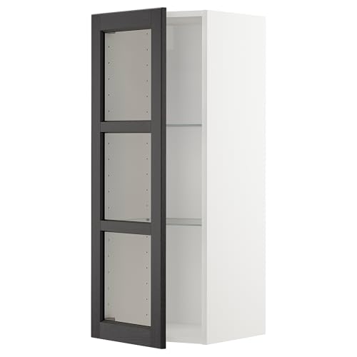 ProTuning METOD Hängeschrank mit Regalen/Glastür, Weiß/Lerhyttan schwarz gebeizt, 40x100 cm von ProTuning