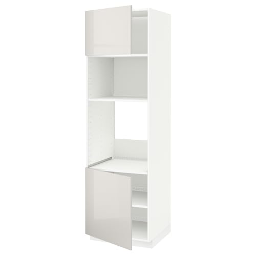 ProTuning METOD Hi cb f Backofen/Micro W 2 Drs/Regale, weiß/Ringhult hellgrau, 60x60x200cm von ProTuning