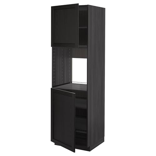 ProTuning METOD Hochkabine f Backofen mit 2 Türen/Regalen, schwarz/Lerhyttan schwarz gebeizt, 60x60x200 cm von ProTuning