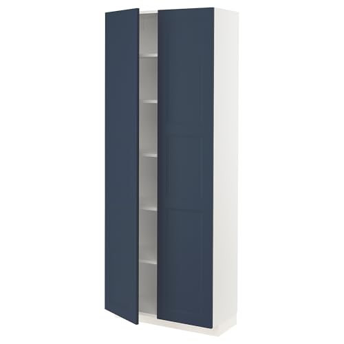 ProTuning METOD Hochschrank mit Einlegeböden, Weiß Axstad/Blau matt, 80x37x200 cm von ProTuning