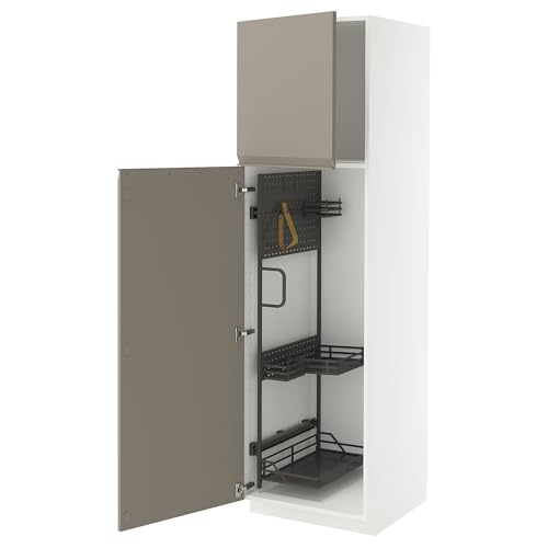 ProTuning METOD Hochschrank mit Reinigungsinnenraum, Weiß/Upplöv matt dunkelbeige, 60x60x200 cm von ProTuning