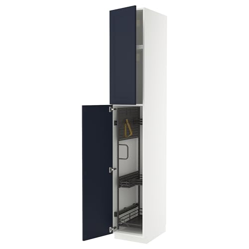 ProTuning METOD Hochschrank mit Reinigungsinnenraum, Weiß Axstad/Blau matt, 40x60x240 cm von ProTuning