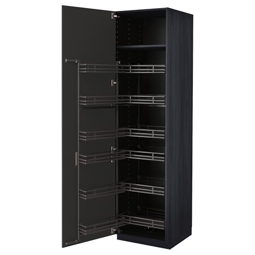 ProTuning METOD Hochschrank mit ausziehbarer Speisekammer, Schwarz/Nickebo matt anthrazit, 60x60x220 cm von ProTuning