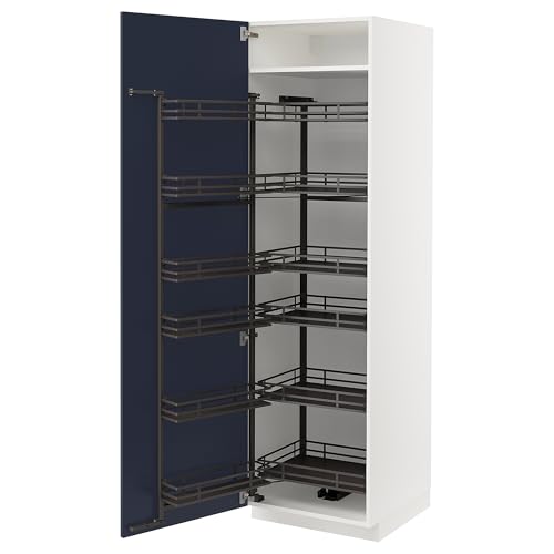ProTuning METOD Hochschrank mit ausziehbarer Speisekammer, Weiß Axstad/Blau matt, 60x60x200 cm von ProTuning