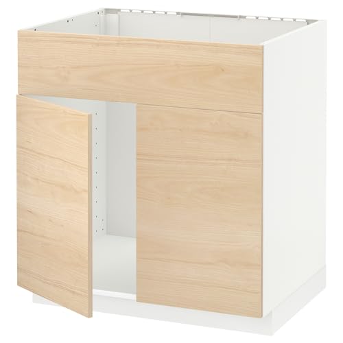 ProTuning METOD Unterschrank f Spüle w 2 Türen/Front, Weiß/Askersund Light Ash Effekt, 80x60 cm von ProTuning