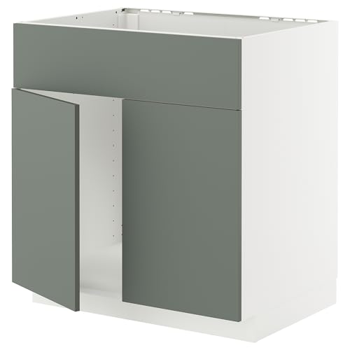 ProTuning METOD Unterschrank f Spüle w 2 Türen/Front, Weiß/Nickebo matt grau-grün, 80x60 cm von ProTuning