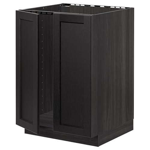 ProTuning METOD Unterschrank für Waschbecken + 2 Türen, Schwarz/Lerhyttan Schwarz gebeizt, 60x60 cm von ProTuning