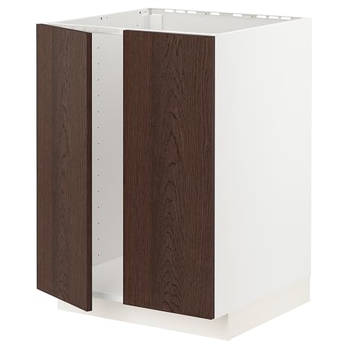 ProTuning METOD Unterschrank für Waschbecken + 2 Türen, Weiß/Sinarp Braun, 60x60 cm von ProTuning