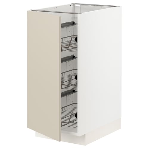 ProTuning METOD Unterschrank mit Drahtkörben, Weiß/Havstorp Beige, 40x60 cm von ProTuning
