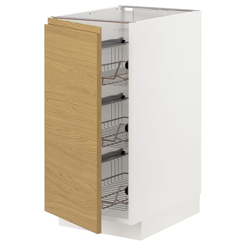 ProTuning METOD Unterschrank mit Drahtkörben, Weiß/Voxtorp Eichenoptik, 40x60 cm von ProTuning