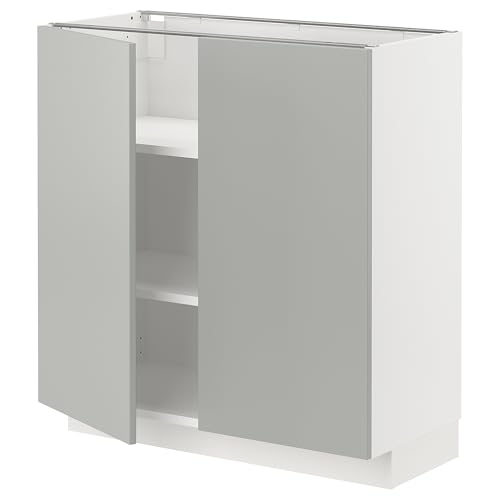 ProTuning METOD Unterschrank mit Einlegeböden/2 Türen, Weiß/Havstorp Hellgrau, 80x37 cm von ProTuning