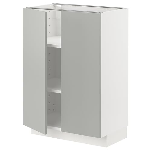 ProTuning METOD Unterschrank mit Regalen/2 Türen, Weiß/Havstorp Hellgrau, 60x37 cm von ProTuning