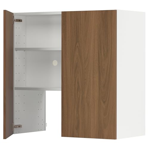 ProTuning METOD Wall cb f extr Haube mit Shlf/Tür, Weiß/Tistorp Braun Walnuss-Effekt, 80 x 80 cm von ProTuning