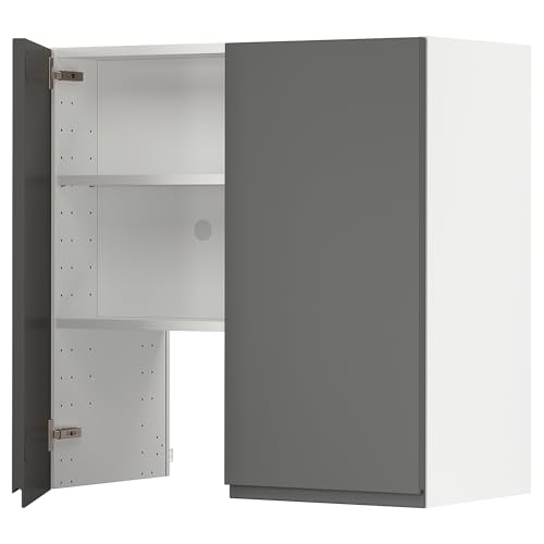 ProTuning METOD Wall cb f extr hood w shlf/door, white/Voxtorp dark grey, 80x80 cm von ProTuning