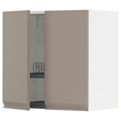 ProTuning METOD Wandschrank mit Abtropfgestell/2 Türen, Weiß/Upplöv matt dunkelbeige, 60x60 cm von ProTuning