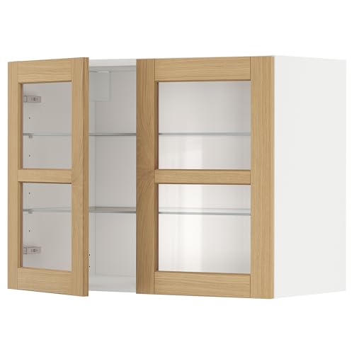 ProTuning METOD Wandschrank mit Regalen/2 Glas-Trs, Weiß/Forsbacka-Eiche, 80 x 60 cm ProTuning METOD Wandschrank mit Regalen/2 Glas-Trs, Weiß/Forsbacka-Eiche, 80 x 60 cm von ProTuning