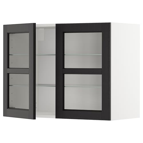 ProTuning METOD Wandschrank mit Regalen/2 Glas-Trs, Weiß/Lerhyttan schwarz gebeizt, 80 x 60 cm ProTuning METOD Wandschrank mit Regalen/2 Glas-Trs, Weiß/Lerhyttan schwarz gebeizt, 80 x 60 cm von ProTuning