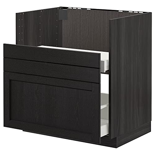 ProTuning METOD bc f BREDSJÖN Spüle/2 Fronten/2 Schubladen, 80x60 cm, schwarz gebeizt-schwarz von ProTuning