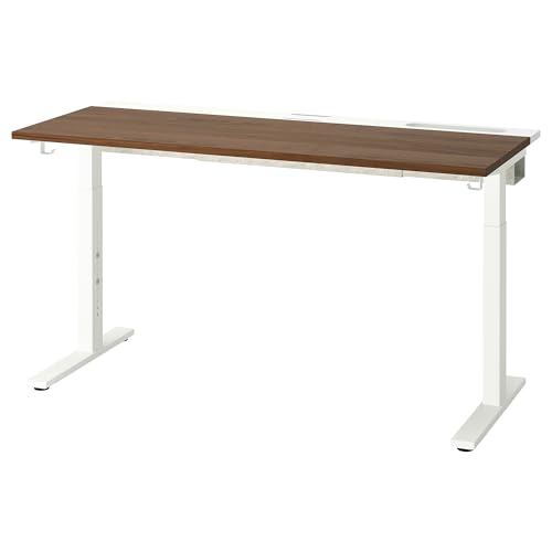 ProTuning MITTZON Schreibtisch, 140 x 60 cm, Nussbaumfurnier/Weiß von ProTuning