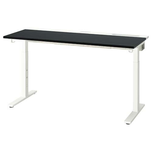 ProTuning MITTZON Schreibtisch, 140 x 60 cm, schwarz gebeiztes Eschenfurnier/Weiß von ProTuning