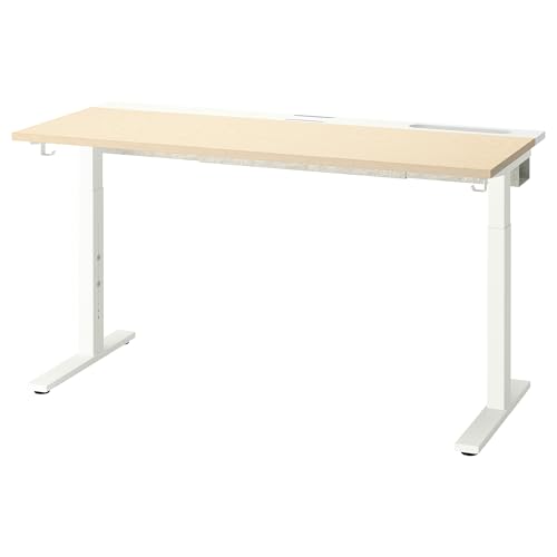 ProTuning MITTZON Schreibtisch, 140x60 cm, Birkenfurnier/Weiß von ProTuning
