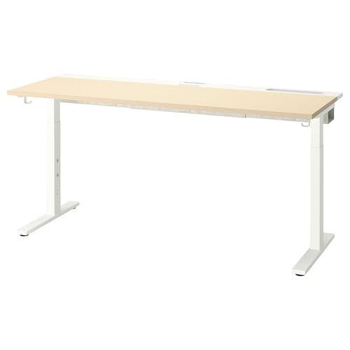 ProTuning MITTZON Schreibtisch, 160 x 60 cm, Birkenfurnier/Weiß von ProTuning