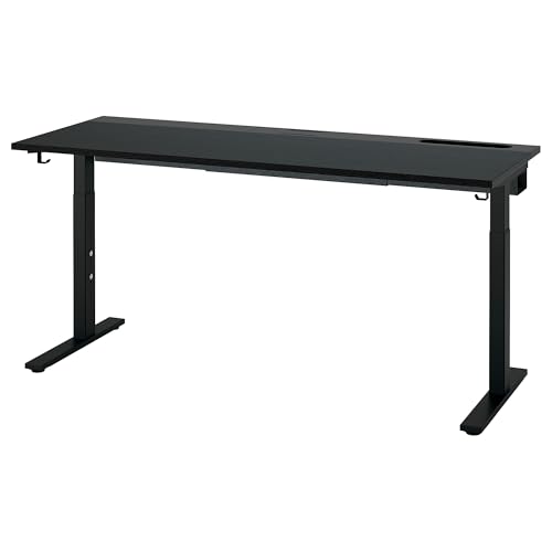 ProTuning MITTZON Schreibtisch, 160 x 60 cm, schwarz gebeiztes Eschenfurnier/Schwarz von ProTuning