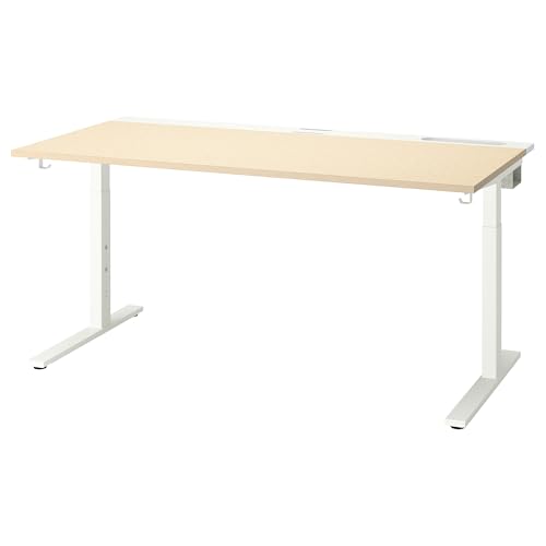 ProTuning MITTZON Schreibtisch, 160x80 cm, Birkenfurnier weiß von ProTuning