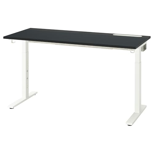 ProTuning MITTZON Schreibtisch, schwarz gebeiztes Eschenfurnier/Schwarzweiß, 140 x 60 cm von ProTuning
