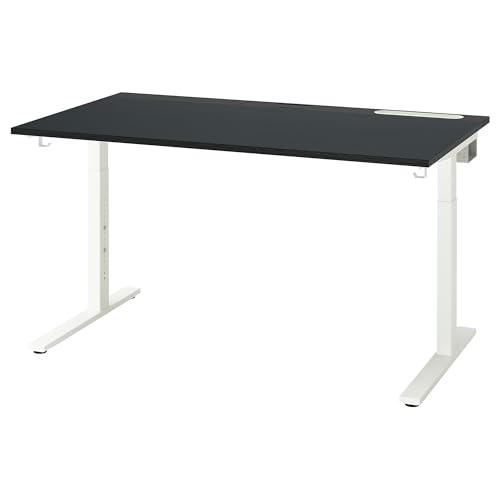 ProTuning MITTZON Schreibtisch, schwarz gebeiztes Eschenfurnier/Schwarzweiß, 140 x 80 cm von ProTuning
