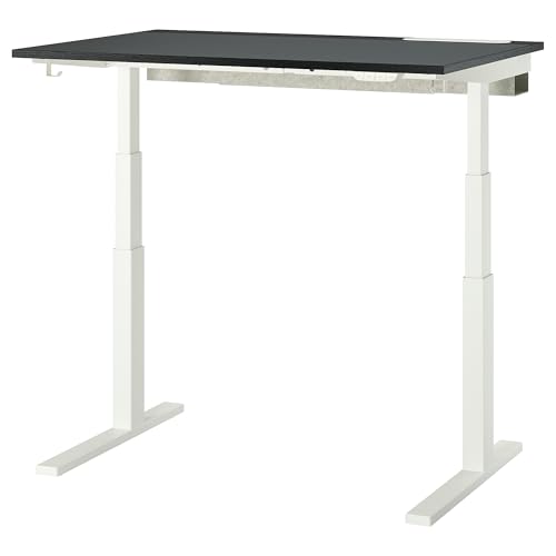 ProTuning MITTZON Schreibtisch-Sitz/-Ständer, elektrisch, schwarz gebeiztes Eschenfurnier/Schwarzweiß, 120 x 80 cm von ProTuning
