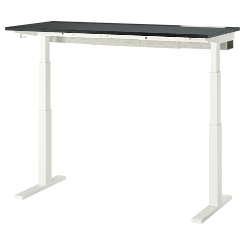 ProTuning MITTZON Schreibtisch-Sitz/-Ständer, elektrisch, schwarz gebeiztes Eschenfurnier/Schwarzweiß, 140 x 60 cm von ProTuning