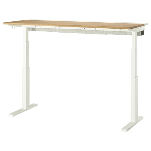 ProTuning MITTZON Schreibtisch-Sitz/Ständer, 160 x 60 cm, Eiche Eiche Furnier/Weiß von ProTuning