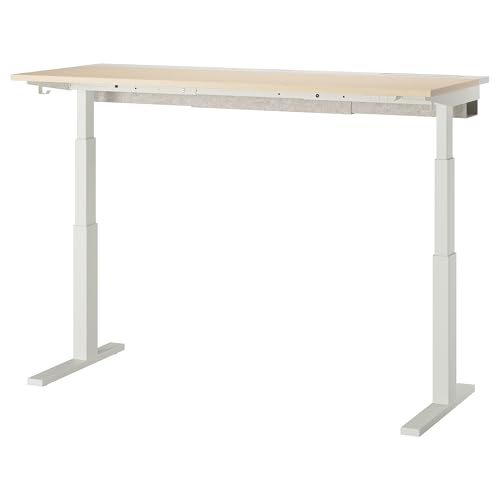 ProTuning MITTZON Schreibtisch-Sitz/Ständer, 160 x 60 cm, elektrisches Birkenfurnier/Weiß von ProTuning