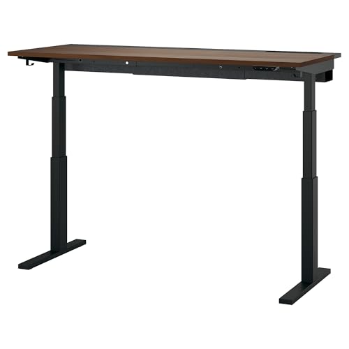 ProTuning MITTZON Schreibtisch-Sitz/Ständer, 160 x 60 cm, elektrisches Nussbaumfurnier/Schwarz von ProTuning