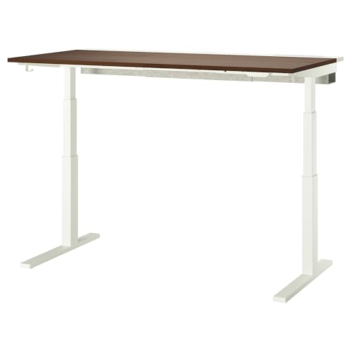ProTuning MITTZON Schreibtisch-Sitz/Ständer, 160 x 80 cm, elektrisches Nussbaumfurnier/Weiß von ProTuning
