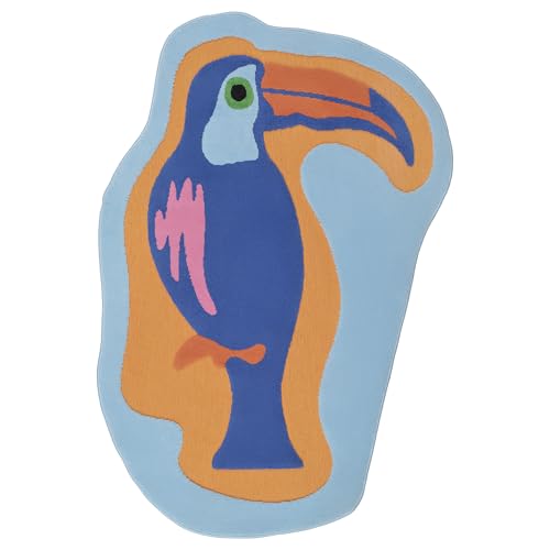 ProTuning NATTHÄGER Teppich Niederflor Blauorange/Tukan, 83x125 cm von ProTuning