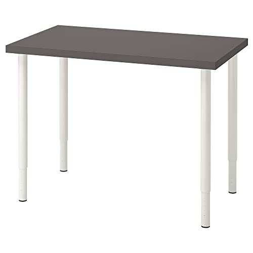 ProTuning OLOV/LINNMON Schreibtisch, 100x60cm, Dunkelgrau/Weiß von ProTuning