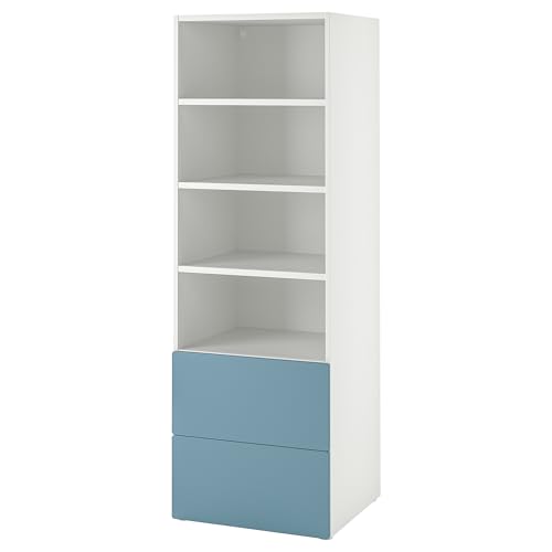 ProTuning PLATSA/SMÅSTAD Bücherregal, weißblau/mit 2 Schubladen, 60 x 57 x 181 cm von ProTuning