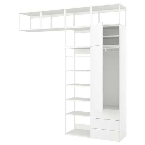 ProTuning PLATSA Kleiderschrank mit 2 Türen+3 Schubladen, weiß/Fonnes weiß, 240 x 42 x 261 cm von ProTuning