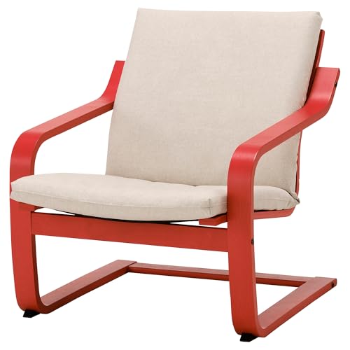 ProTuning POÄNG Niedriglehner Sessel, rot/Katorp natur/beige von ProTuning