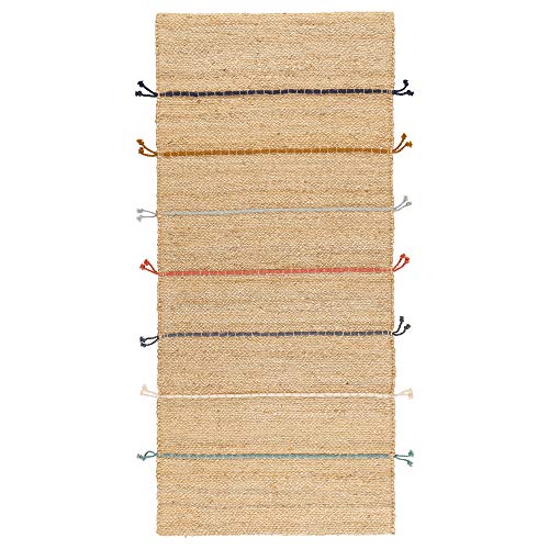 ProTuning RAKLEV Teppich, Flachgewebt, 70x160 cm, Handarbeit Natur/Mehrfarbig von ProTuning